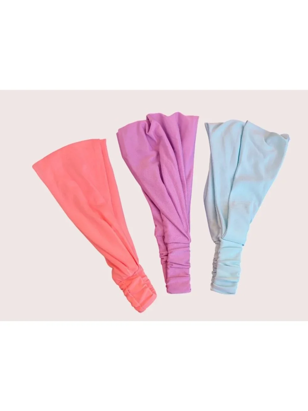 3 Fabric Headband Elastic Back Wear Wide Thin Hair Accessory Pink Purple Blue